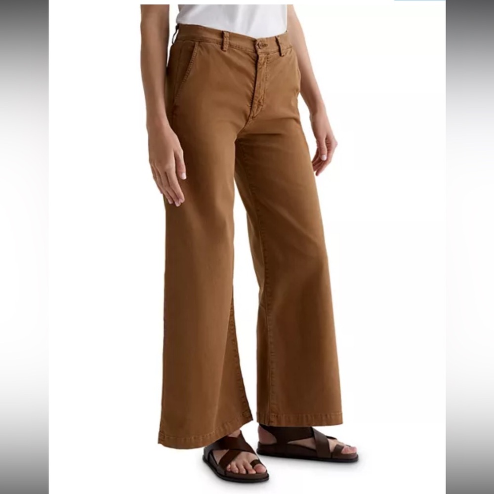 AG Adriano Goldschmied Caden Wide Leg Tailored Trousers Brown Size 27 NWT - Picture 5 of 10